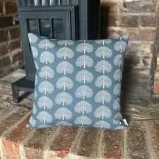 1174. OAK tree on Steal Grey Linen Look 100% Cotton Cushion Cover