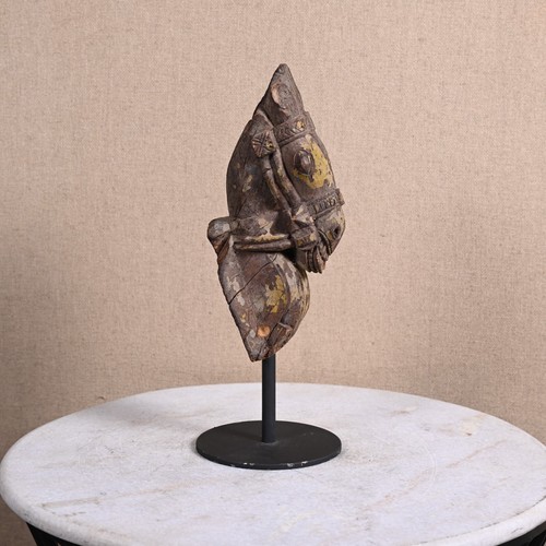 Scultura top da tavolo decorativa testa di cavallo finemente intagliata - Foto 9 di 9