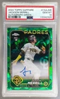 Jackson Merrill 2024 Topps Chrome Sapphire Green Refractor Auto RC 83/99 PSA 10
