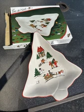 VTG La Joie De Noel 1988 Joy Of Christmas  Stoneware Tidbit Dish In Box 1988