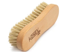 KONEX Heavy Duty Scrub Brush Stiff Nylon Bristles Wooden Body Peanut Shape Hand