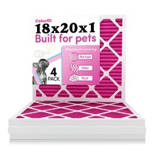Colorfil 18x20x1 Air Filter MERV 8 for Pet Odor/Dust 17.5"x19.5"x0.75" Pack of 4