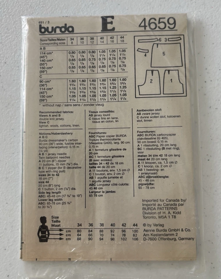 Burda Super Easy 4659 Misses Shorts UNCUT - Image 2 of 2