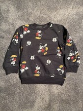 DISNEY MICKEY MOUSE Kids Charcoal Heather Youth SWEATSHIRT Size 5/6 Ex Cond
