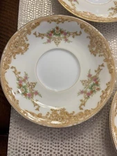 Noritake China Porcelain N3149 Floral w/Gold Saucer Set of 7