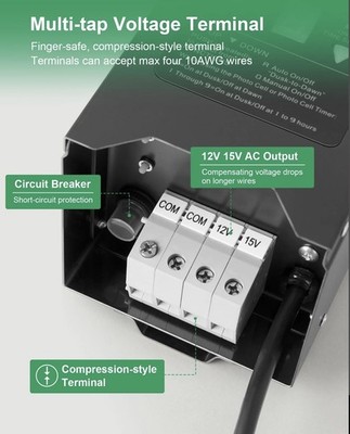 TREEWELL 150W Low Voltage Landscape Transformer Outdoor Landscape Lighting