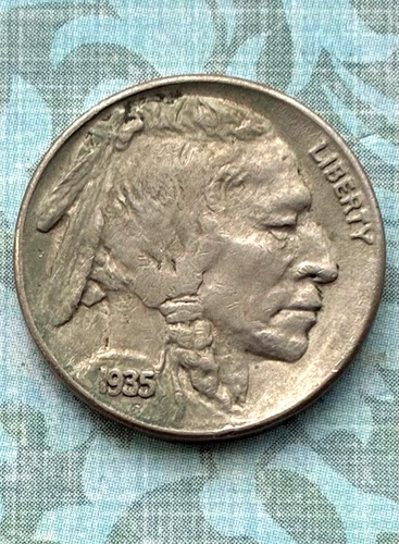 1935 "San Francisco" Mint buffalo,  "AU" det., COMPL. HORN, BOLD "S"