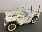 Vintage Tonka Police Jeep Pressed Steel White 1960s Toy Truck Parts or Repair