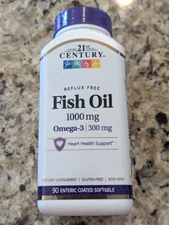 21st Century Fish Oil 1000mg Omega-3 Heart Health 90 softgels exp: 11/2027