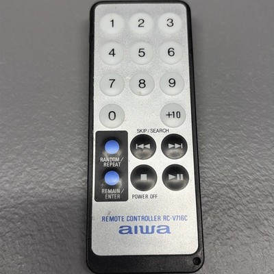 Aiwa RCV716C Remote Control, Silver/Black OEM for XPV716C XPV7260 XPV7260C