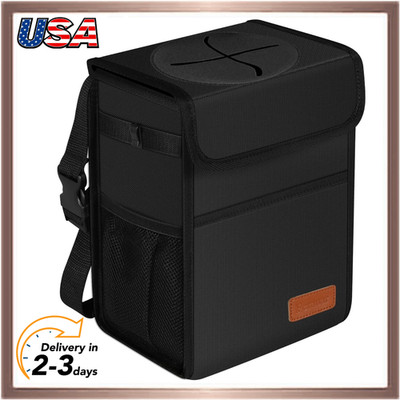 Leak Proof Car Trash Can with Lid - Waterproof Automotive Garbage Bin for Suvs