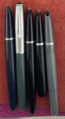 Parker 51 Fountain Pens 1943 -  49 ~ One Aero ~U Get All 5 ~ All Good 14K Nibs