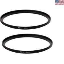 2 Pcs 82-86MM Step-Up Ring Adapter, 82mm to 86mm Step Up Filter Ring, 82 mm M...