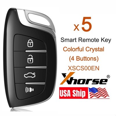 5x Xhorse Smarty Remote Key Colorful Crystal 4 Button Keyblank XSCS00EN for VVDI