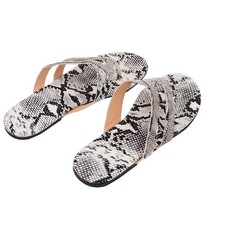 1 Pair Rhinestone Flat Sole Flip-flops Roman Style Sandals Summer Cool Slippers