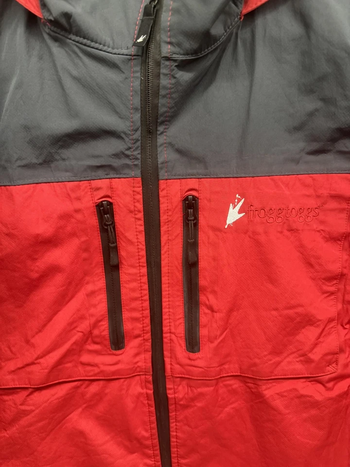 Frogg Toggs Toadz Chaqueta Para Hombres Pequeña Roja Negra Gris Capucha Impermeable Abrigo de Lluvia Foto 4 de 4