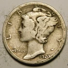 1920 S Mercury Dime VG - F   "Actual Coin Pictured - Not Cleaned"