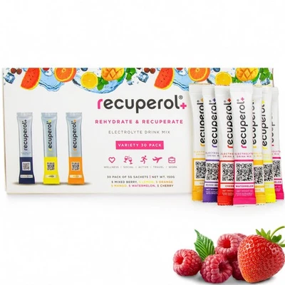 Recuperol Electrolytes Powder Rehydration & Recovery Drink Mix, Natural Flavours