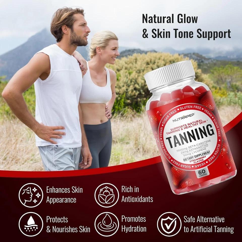 Веганские жевательные резинки для загара — светящиеся жевательные резинки без сахара для женщин - Изображение 3 из 4