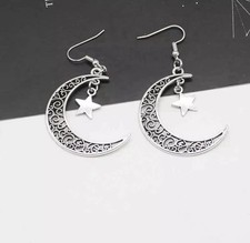 Crescent Moon And Star Earrings Celestial