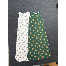 Kyte Baby Sleep Bag Kids Large Green Orange Raccoon 1.0 TOG Bamboo Set of 2