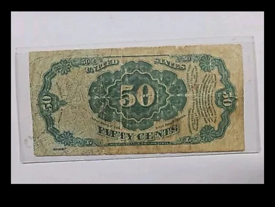United States 1863 50 Cents Fractional Currency Note Red Seal Signed Series 1875 - Image 2 of 3
