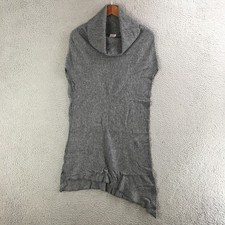 Allen B by Allen Schwartz Tunic Sweater Dress Womens Large Asymmetrical Hem Gray