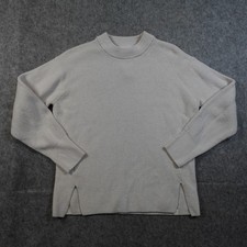 Lululemon Sweater Womens 4 Merino Wool Blend Crew Neck Knit White Opal