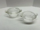 2 Vintage Individual Casserole Dishes With Lids 1 Pyrex 10 Oz, 1 Fire King 12 Oz