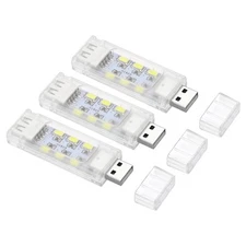 3Pcs Mini USB LED Night Light with Double-Side Lights Beads Male Female Plug