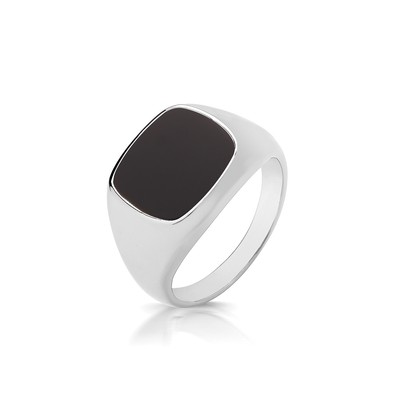 Bague Plaquée Or Avec Onyx - Taille 54 - État Neuf - Occasion