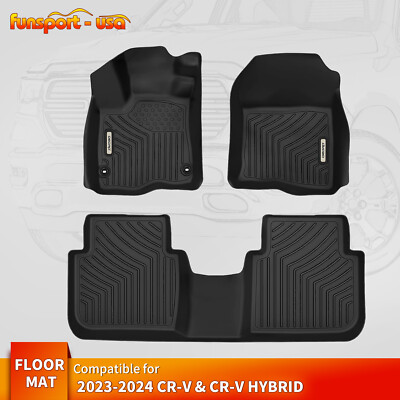 TPE Floor Mats for 2023-2025 Honda CR-V/CRV Hybrid 1st & 2nd Row Floor Liners
