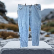 Basic Editions Straight Leg 100 Cotton Blue Jeans Men Size 46x32 44x31 Actual 