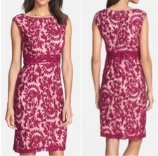 Adrianna Papell Lace Embroidered Sheath Dress Size 8 Fairy Shower Wedding