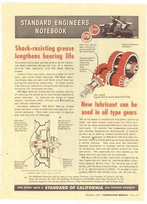 1947 Standard Oil of California Ad: CALOL, RPM - Gear Cutaway Shows Lubrication