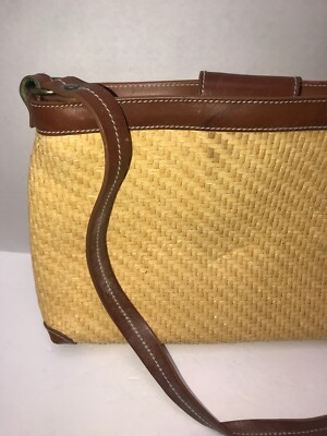 Vintage Fossil Straw Shoulder Bag Handbag Purse | eBay