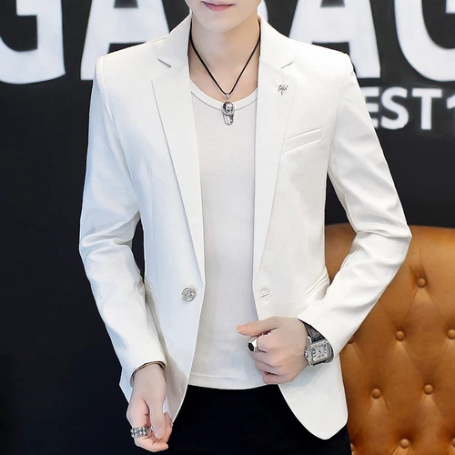 Men Work Blazer Jacket Casual One Button Slim Fit Suit Formal Coat Business Tops - Picture 11 of 21