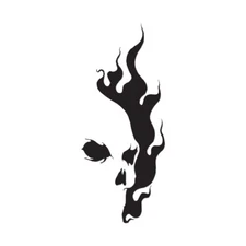 Skull Flames - Vinyl Decal Sticker - Multiple Color & Sizes - ebn637