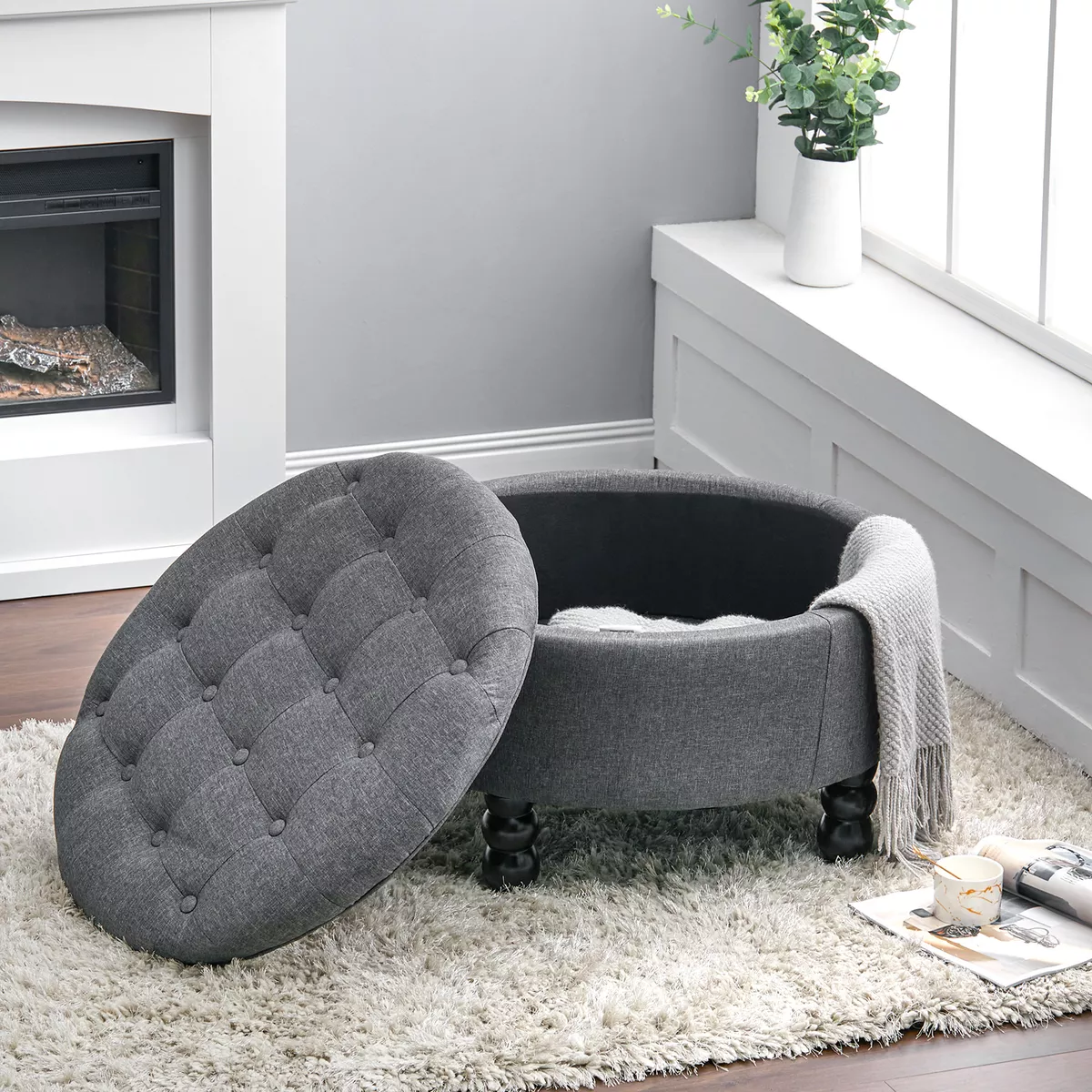 Grey sale sofa stool