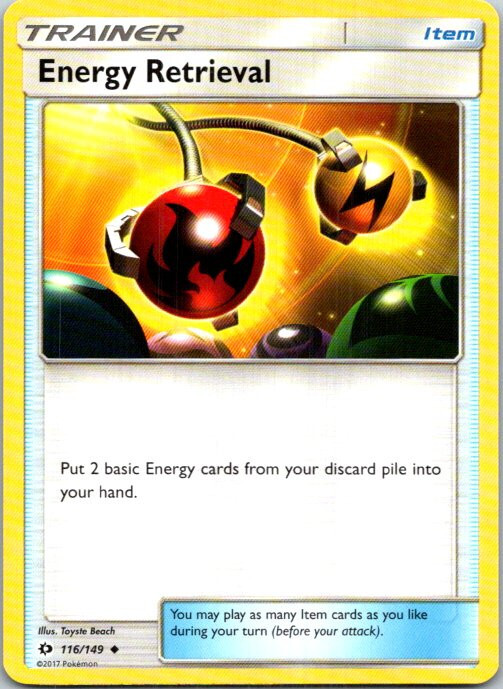 Energy Retrieval 116/149 Pokemon Sun & Moon Base Set Near Mint