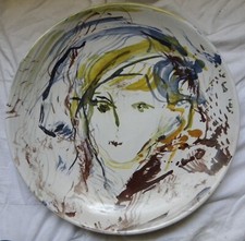 Ernesto TRECCANI (Milano 1920-2009) PIATTO ceramica dipinta a mano diametro 45