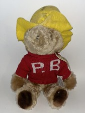 Vintage Eden Toys Paddington Bear 1981 Plush 14" Stuffed Animal PB Red Sweater