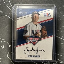 Sean Wymer 2018 USA Baseball Stars Stripes On Card Auto SWY Blue Jays /499