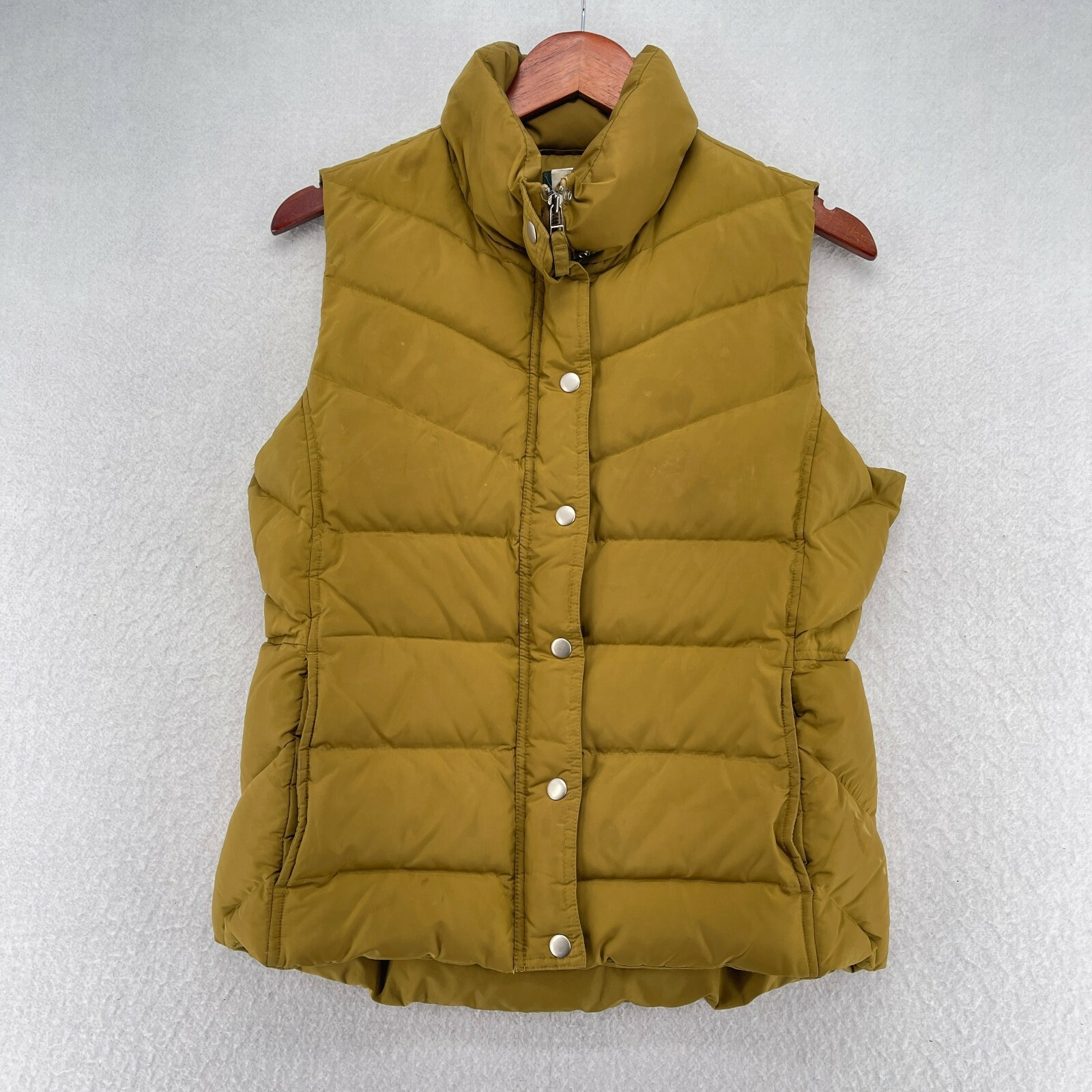 J Crew Mustard Yellow Full Zip Puffer 
