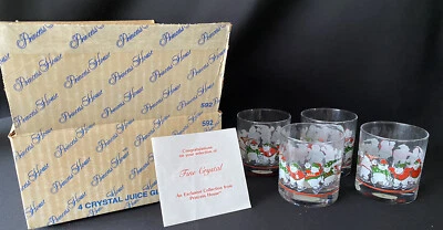 Vintage Princess House Skating Bears Juice/Whiskey Glass-NIB #592