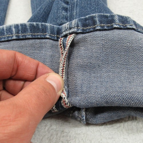 Silver Jean Men 32x29 Eddie Relaxed Denim Red Stitch Faux Selvedge Fade Whisker - Picture 10 of 17
