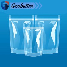 Clear Zip Lock Resealable Bags PE Stand Up Pouches Food Grade Heat Seal Pouches