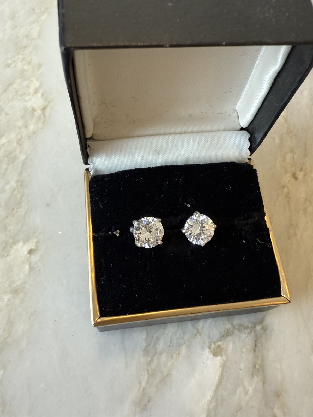 2 pairs Round and Rectangle Single Crystal stone … - image 5