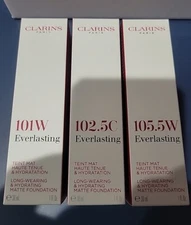 CLARINS Everlasting Long Wearing & Hydrating Matte Foundation, 1 OZ NIB CHOSE