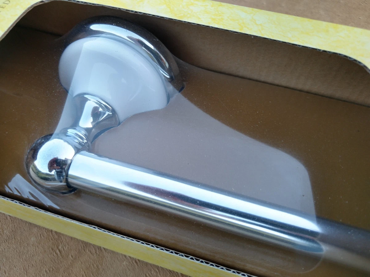White and outlet chrome towel bar